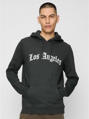 Los Angeles Wording Hoody charcoal XS