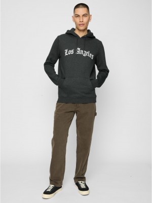 Los Angeles Wording Hoody charcoal XS