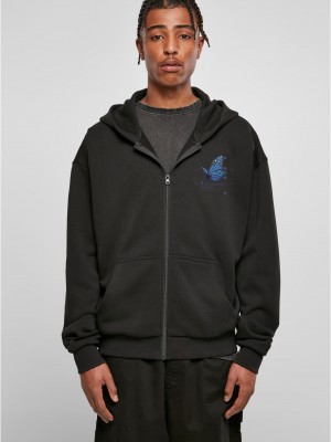 Grid Head Butterfly Oversize Zip Hoody black XXL