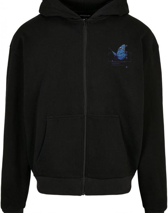 Grid Head Butterfly Oversize Zip Hoody black XXL