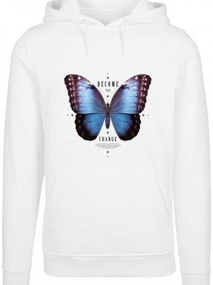 Become The Change Butterfly Hoody white XXL