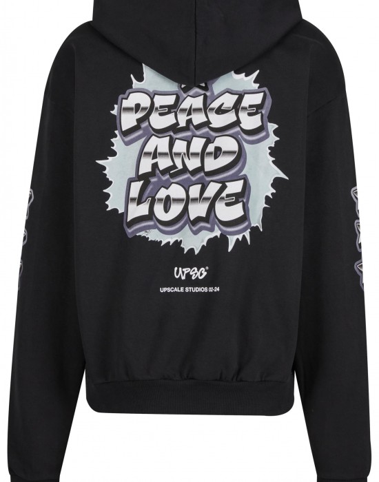 Peace&Love Ultra Heavy Oversize Hoodie black XXL