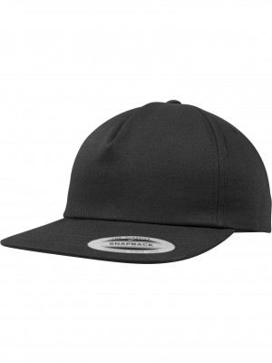 Шапка с козирка в черно Unstructured 5-Panel Snapback  Шапка с козирка в черно Unstructured 5-Panel Snapback