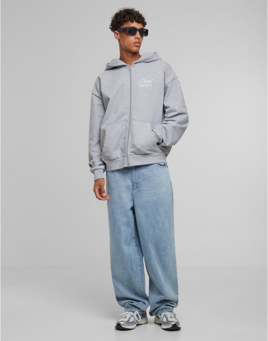 Dangerous Grounds Oversize Zip Hoody heather grey XXL