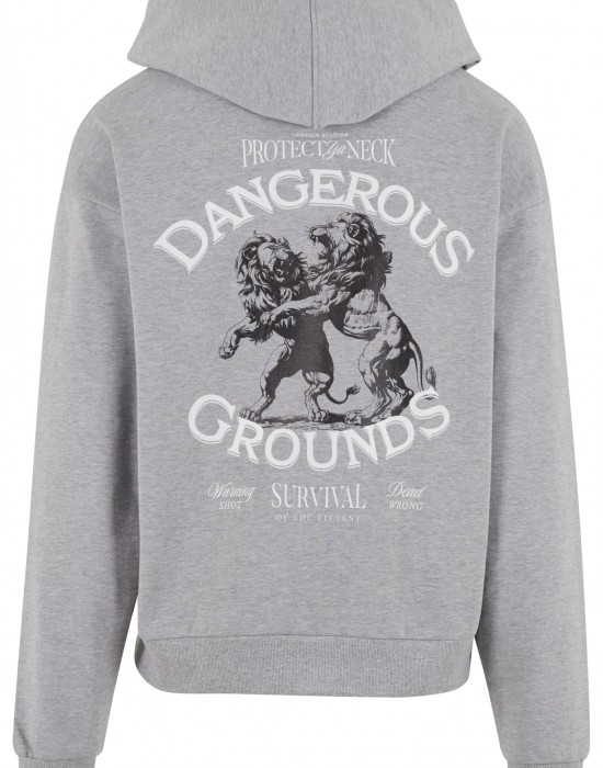 Dangerous Grounds Oversize Zip Hoody heather grey XXL