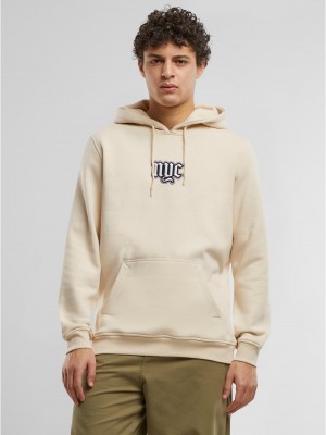 NYC Old English Wording Patch Hoody sand XXL