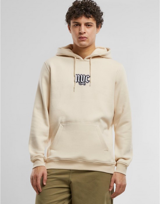 NYC Old English Wording Patch Hoody sand XXL