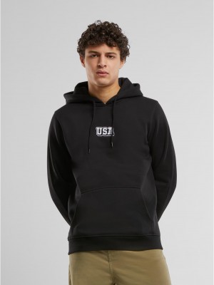 USA College Wording Patch Hoody black XXL