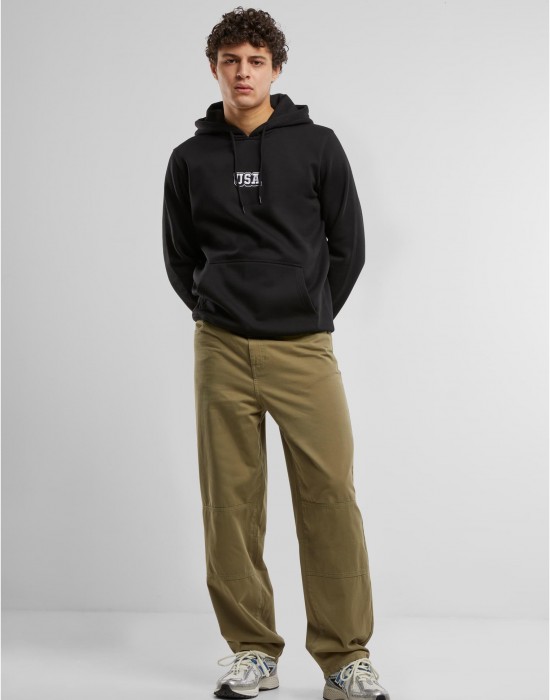 USA College Wording Patch Hoody black XXL