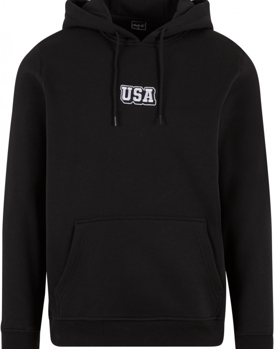 USA College Wording Patch Hoody black XXL