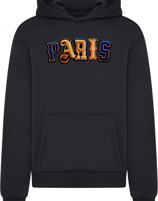 Paris Wording Patch Style Fluffy Hoody black XXL Paris Wording Patch Style Fluffy Hoody black XXL