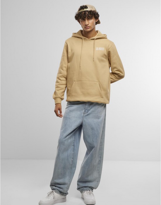 Los Angeles Wording EMB Regular Hoody unionbeige XXL Los Angeles Wording EMB Regular Hoody unionbeige XXL