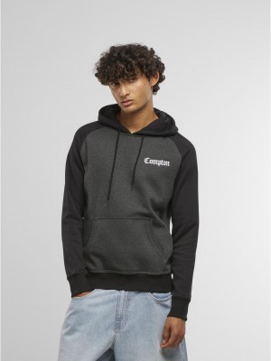 Compton Wording EMB Raglan Hoody cha/blk XXL