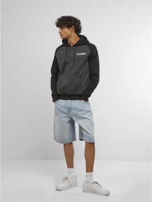 Compton Wording EMB Raglan Hoody cha/blk XXL