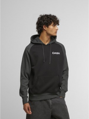 Compton Wording EMB Raglan Hoody blk/cha XXL