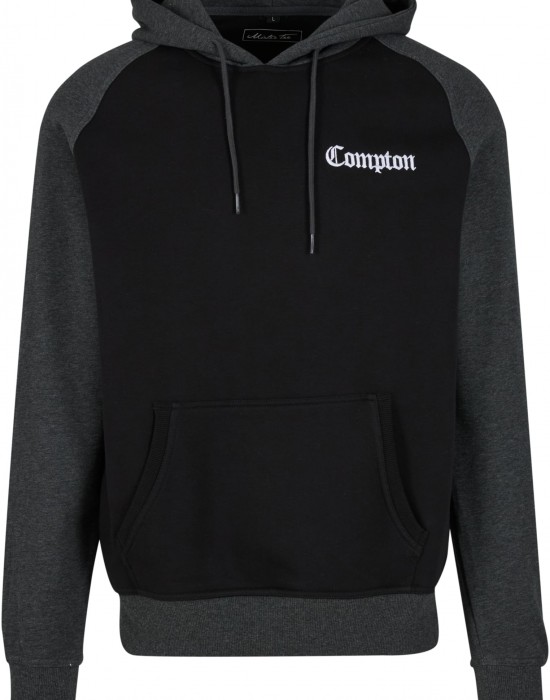 Compton Wording EMB Raglan Hoody blk/cha XXL Compton Wording EMB Raglan Hoody blk/cha XXL