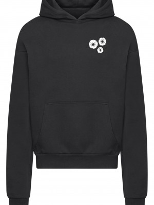 Bold Flowers Heavy Cotton Box Hoody black XXL