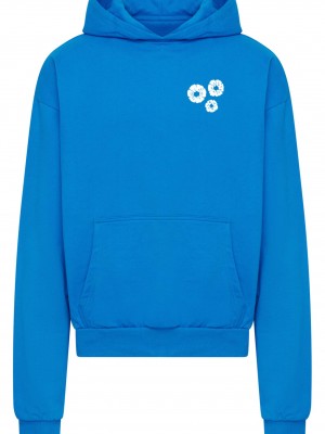 Bold Flowers Heavy Cotton Box Hoody cobalt blue XXL