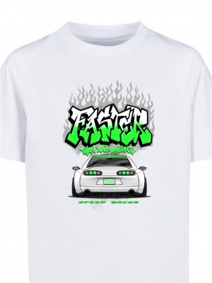 Детска Тениска Kids Faster Than Your Average Tee white 158/164