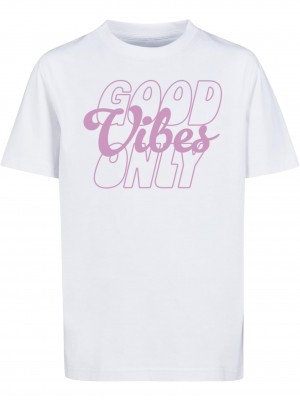Детска Тениска Good Vibes Only Wording Tee white 158/164