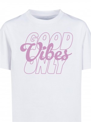 Детска Тениска Good Vibes Only Wording Tee white 158/164