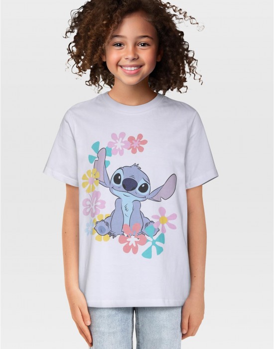 Детска Тениска Kids Lilio& Stitch Flower Tee white 158/164