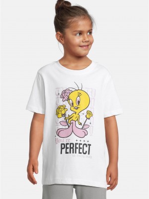 Детска Тениска T-Shirt & Hoody 2 Pack - Tweety & Lola Bunny white+white 158/164