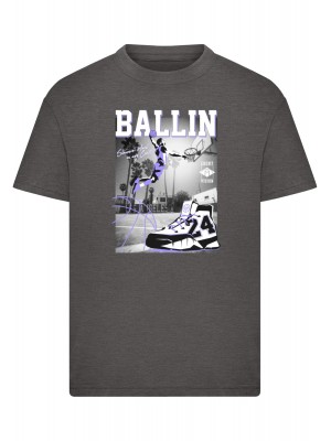 Детска Тениска Kids Ballin Hard Tee darkshadow 158/164