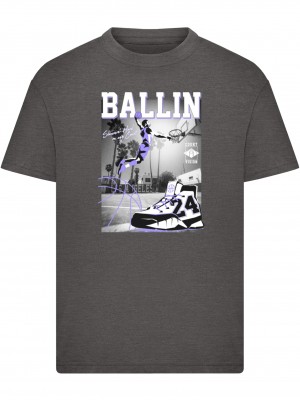 Детска Тениска Kids Ballin Hard Tee darkshadow 158/164
