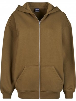 Суичър Ladies Oversized Zip Hoody summerolive XXL