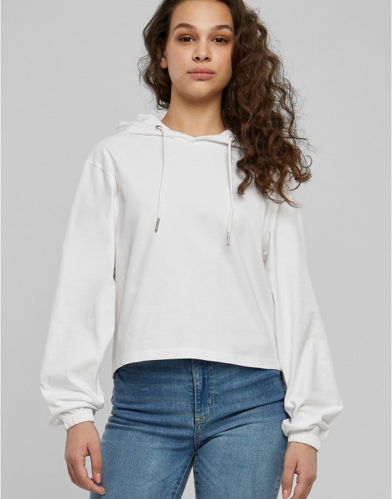 Суичър Ladies Heavy Short Hoody white XS