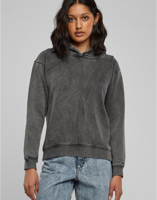 Суичър Ladies Stone Washed Hoody black XXL