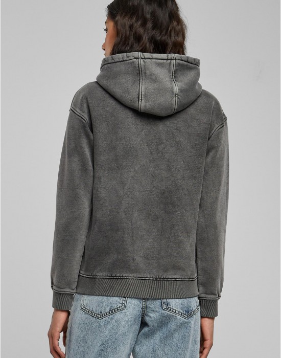 Суичър Ladies Stone Washed Hoody black XXL