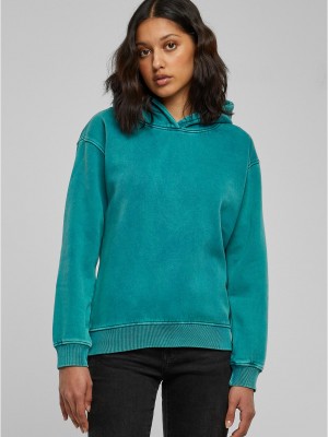 Суичър Ladies Stone Washed Hoody watergreen XXL