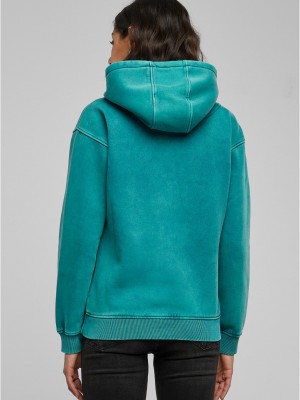 Суичър Ladies Stone Washed Hoody watergreen XXL