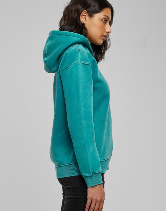 Суичър Ladies Stone Washed Hoody watergreen XXL