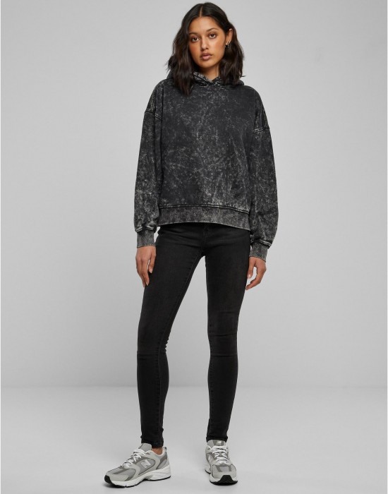 Суичър Ladies Oversized Towel Washed Hoody black XXL