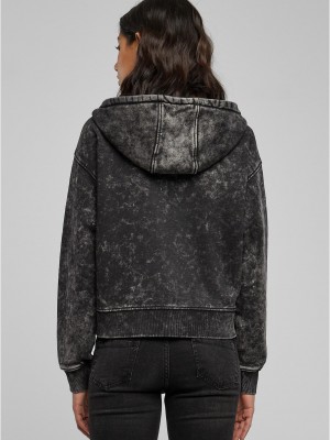 Суичър Ladies Short Oversized Towel Washed Zip Hoody black XXL