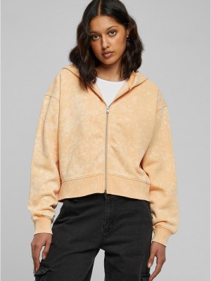 Суичър Ladies Short Oversized Towel Washed Zip Hoody paleorange XXL