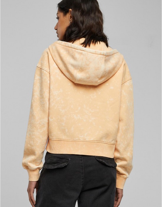 Суичър Ladies Short Oversized Towel Washed Zip Hoody paleorange XXL