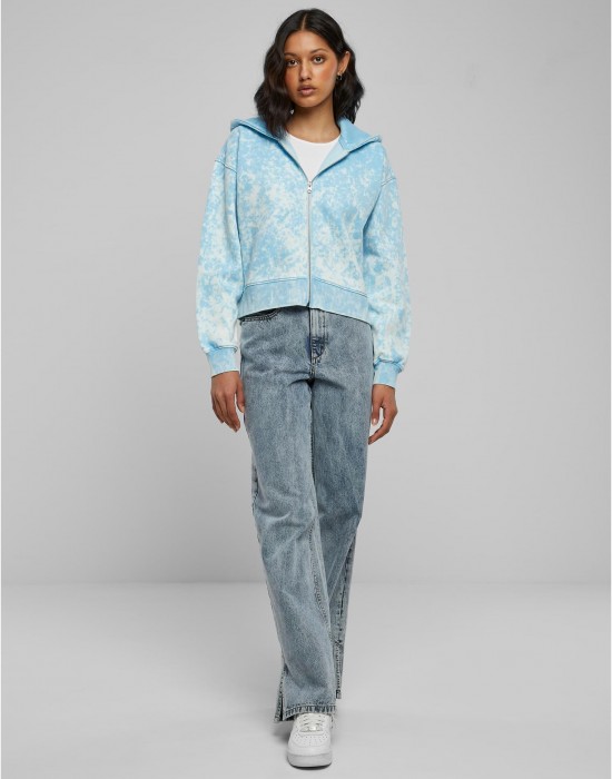 Суичър Ladies Short Oversized Towel Washed Zip Hoody balticblue XXL