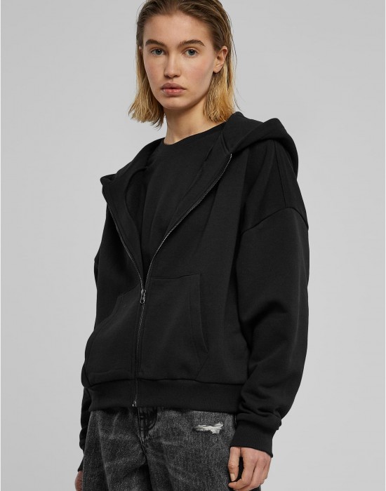 Суичър Ladies Boxy Zip Hoody black XXL