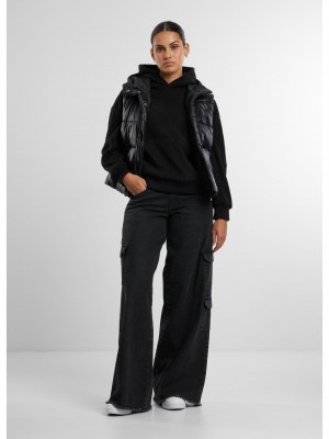 Суичър Ladies Jacquard Velvet Oversized Hoodie black XXL