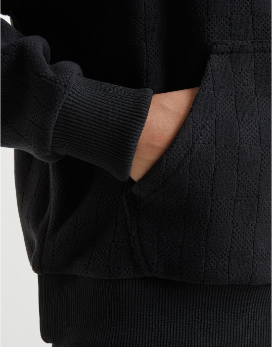 Суичър Ladies Jacquard Velvet Oversized Hoodie black XXL