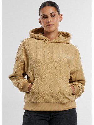 Суичър Ladies Jacquard Velvet Oversized Hoodie unionbeige XXL