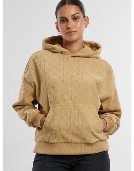 Суичър Ladies Jacquard Velvet Oversized Hoodie unionbeige XXL