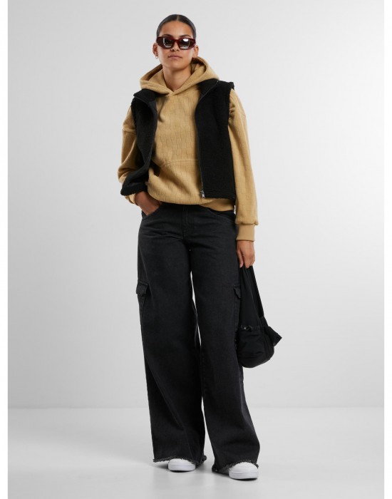 Суичър Ladies Jacquard Velvet Oversized Hoodie unionbeige XXL