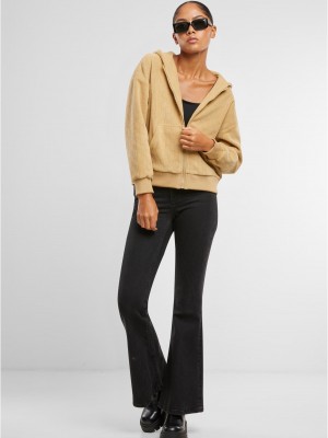 Суичър Ladies Jacquard Velvet Oversized Zip Hoody unionbeige XXL