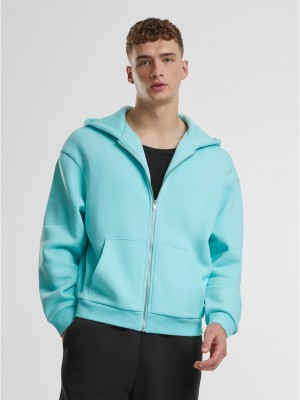 Fluffy Zip Hoody berylblue XXL