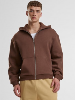 Fluffy Zip Hoody chocolatebrown XXL
